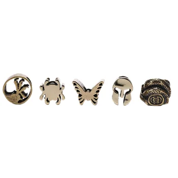 

1PC Outdoor Vintage Skull Brass Knife Beads Shield Umbrella Rope Lanyard Cross Bead Wholesale