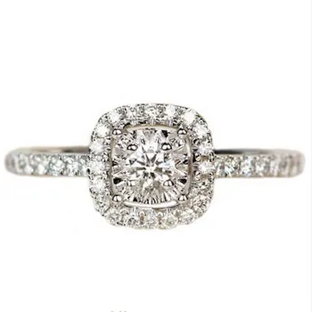 

95% OFF!!! Wholesale 100% 925 Sterling Silver Ring Fine Jewelry With S925 Stamp Inlay 1 Carat CZ Diamant Engagement Ring