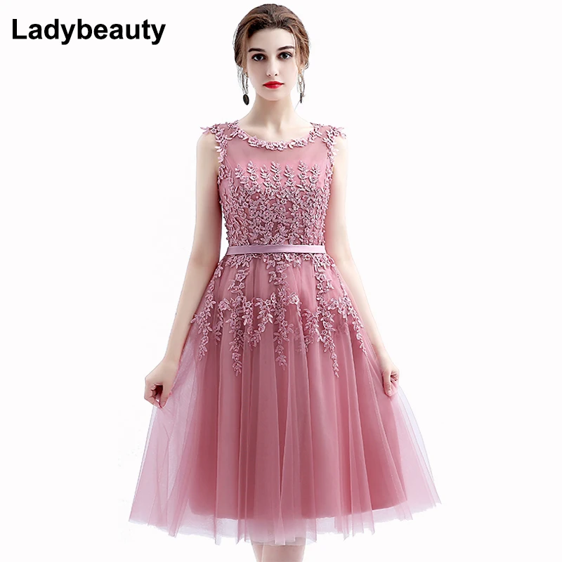 2017 Robe De Soiree New Wine Red Lace Embroidery Sleeveless A line Evening font b Dresses