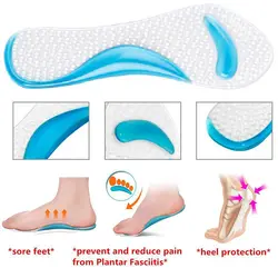 Женские гелевые плюшевая подушка длина арки поддержка Нескользящие массажные 3/4 ортопедические стельки для обувь на высоком каблуке