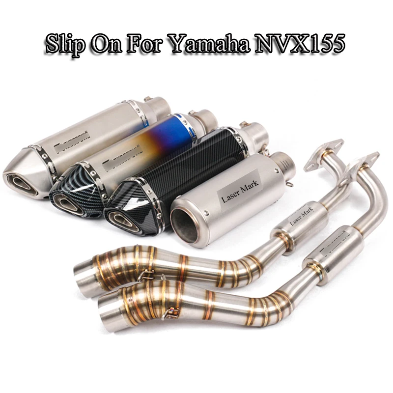 

NVX155 Motorcycle Exhaust Muffler Pipe Front Link Pipe+Muffler Tail Pipe For Yamaha NVX155 Slip On Before 2018 Dirk Bike Escape
