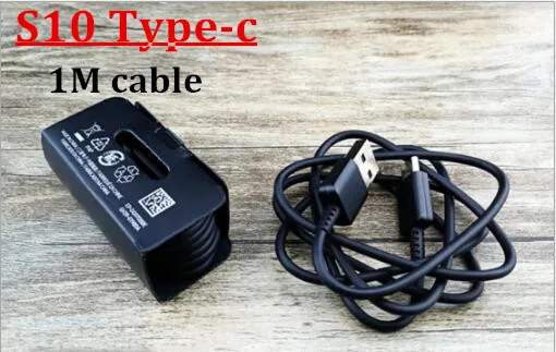 

10Pcs New Cable 100% Genuine Original S10 USB Black Type-C 1m fast Charing Data Sync Cable For Samsung S10 S8 9 Note 7 8 100cm