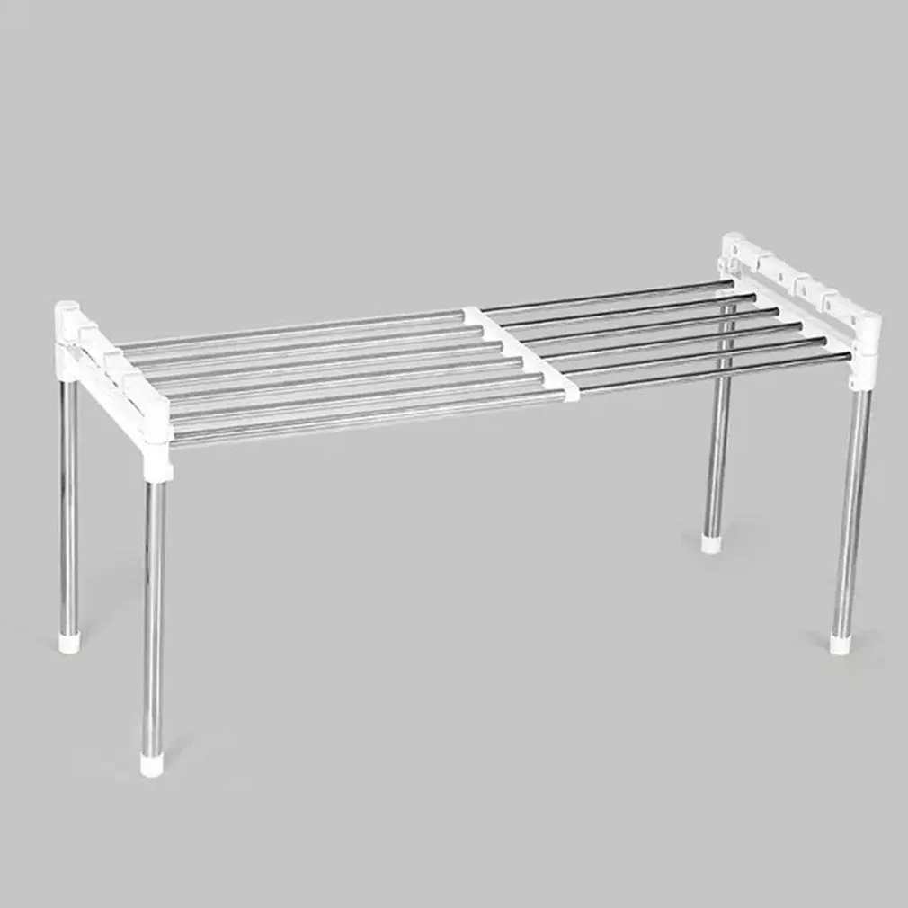  Multifunctional Microwave Oven Shelf Rack Stainless Steel Adjustable Standing Type Double Kitchen H