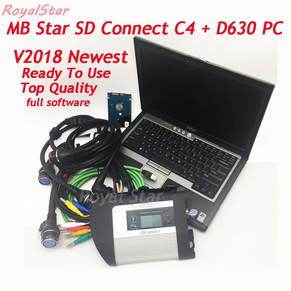 Автоматический диагностический MB STAR SD C4 V09.2018 программное обеспечение в HDD и D630 ПК диагностический сканер инструмент Mb star C4 для