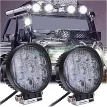 1pcs 4 Inch 27W 12V 24V LED Work Light Spot/Flood Round LED Offroad Light Lamp Worklight for Off road Motorcycle Car Truck