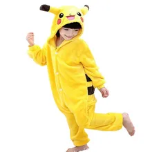 Children Pikachu Flannel Pijamas Kids Cosplay Animal Boys Girls Pyjamas Home Clothes Panda Unicorn Pajamas Kids Onesie Sleepwear