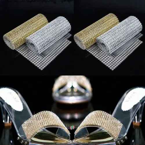 18 видов цветов Свадебные decoratin золото 4 75 &quotx 1 ярдов Золото Алмаз MESH WRAP ролл Искра