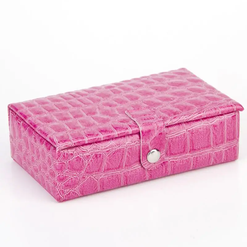 

Alligator Pattern Cosmetic Bag with Mirror Travel Organizer PVC Leather Jewelry Box Case Necklace Ring Earring Storage Case#H12^