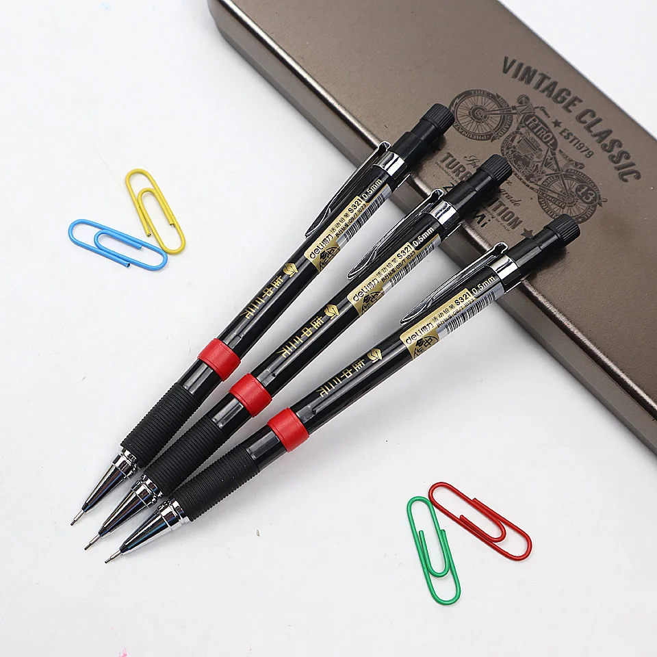 Механический карандаш для студентов, 0,5 мм, 2B заправки, черные автоматические карандаши для студентов, рисование, эскиз, офисные канцелярские принадлежности