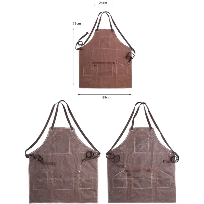 Waxed Canvas Apron Crossback Cotton Strap D95-8