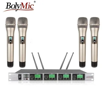 

Bolymic 4 Channel 4 Microphone Wireless karaoke UHF Professional Wireless Microphones