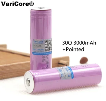 

6 pcs. Varicore 100% New Original INR18650 30Q 3000 mAh Battery INR18650 Energy Lithium Battery Rechargeable Battery + Sharp