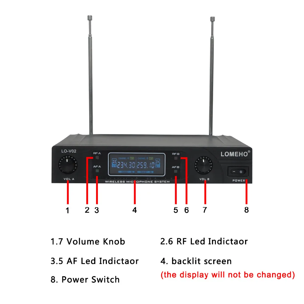 LOMEHO LO-V02 VHF двухканальный ручной микрофон для караоке семейные вечерние беспроводные микрофон ручной беспроводной микрофон