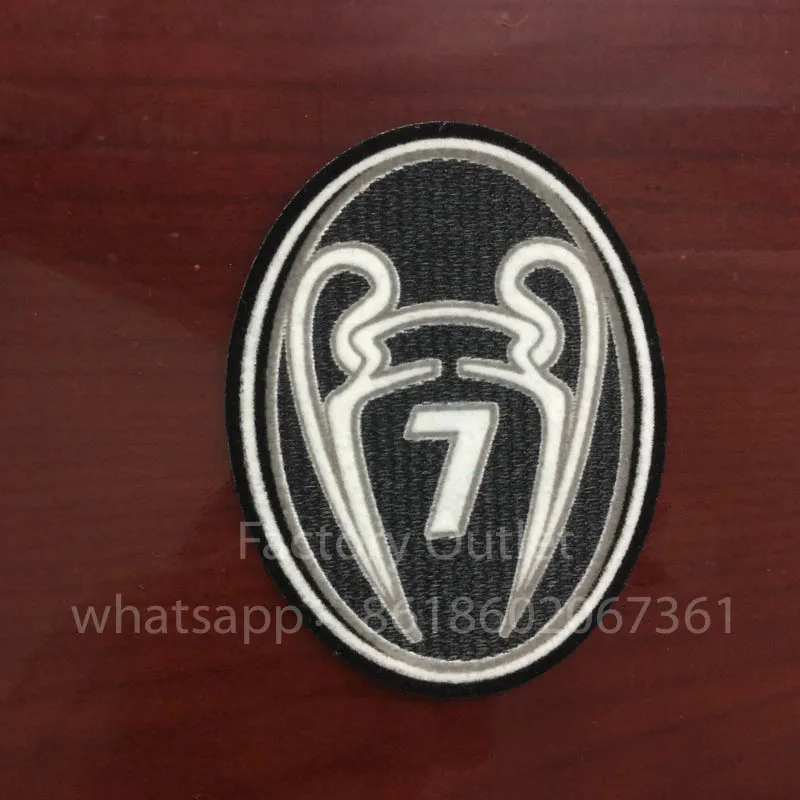 

10 pcs Champions League 7 Times Trophy Soccer patch badge Cashmere material