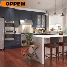 OPPEIN темно-синий матовый лак современный дизайн кухонные шкафы набор с остров