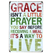 [Mike86] Грейс молитве в прямом эфире Новинка года металлический Настенная Наклейка Арт Декор творчество в старинном стиле бара неоновая вывеска 20*30 см, в ассортименте предметы B-263
