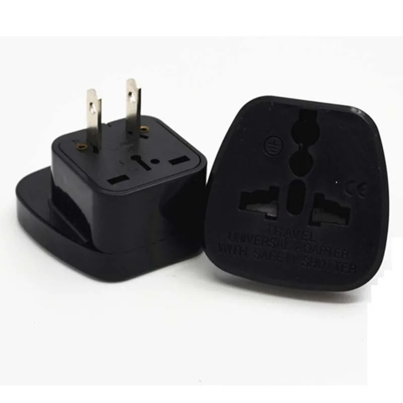 10pcs Top 2 pin Electrical plug USA US power conversion plug with safety gate EU/AU/UK to US