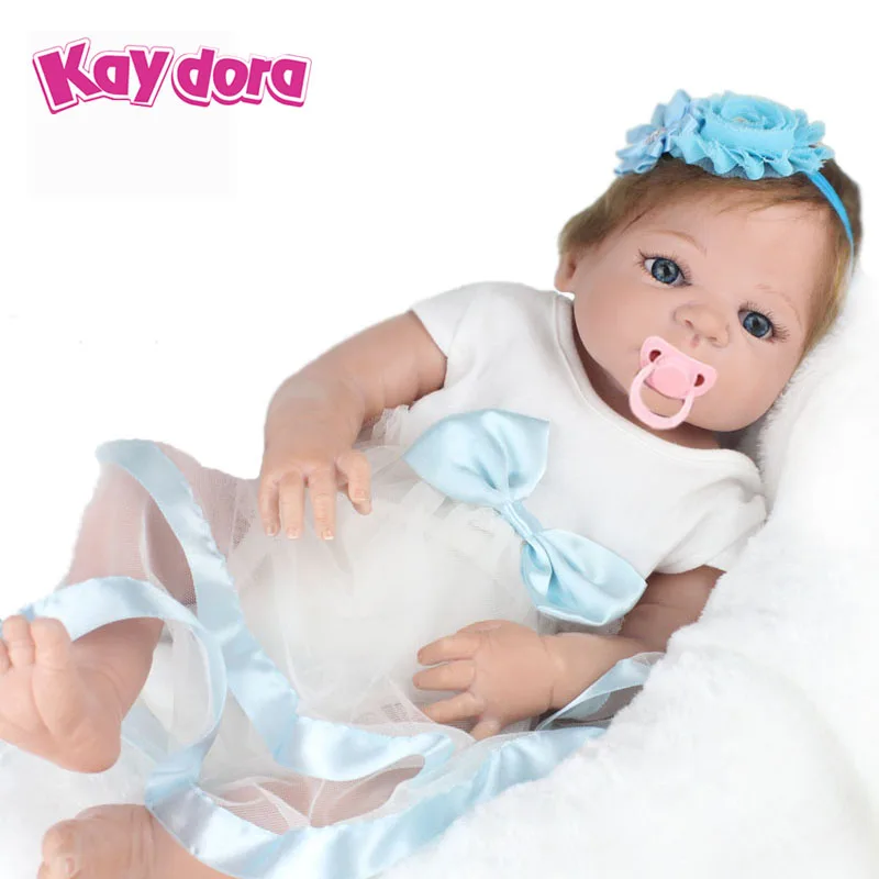 

22inch 55cm Full Silicone Reborn Baby Doll Realistic Handmade Alive Real Doll Kids Reborn Babies Princess Girl Toys Gift Bonecas