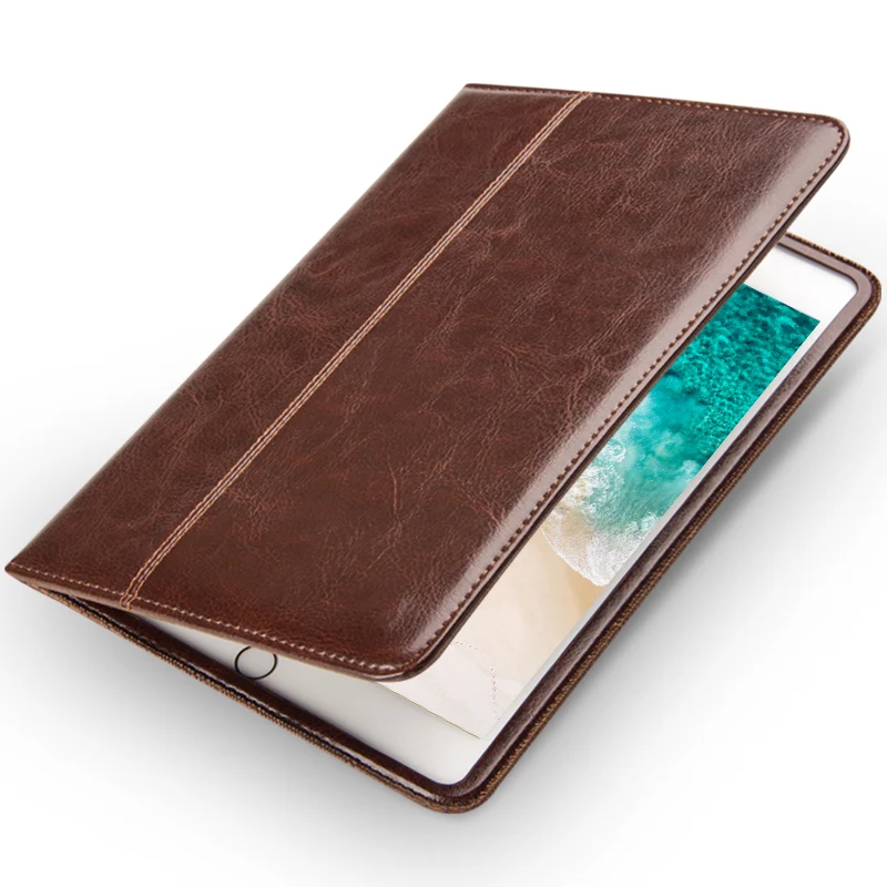 QIALINO Genuine Leather Tablet Cover for Apple for iPad Pro 12.9 inch 2017 Stand Function Hand Strap Case for iPad Pro 12.9 inch
