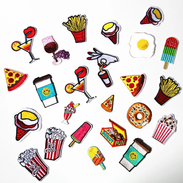 11 kinds/lot Cartoon food patches DIY clothing patch affixed decorative
