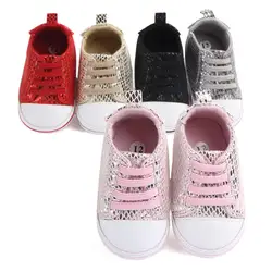 Обувь для младенцев Младенческая малышей Обувь сетки Модная одежда для детей, Детская мода для девочек и мальчиков мягкая подошва Bling сетки