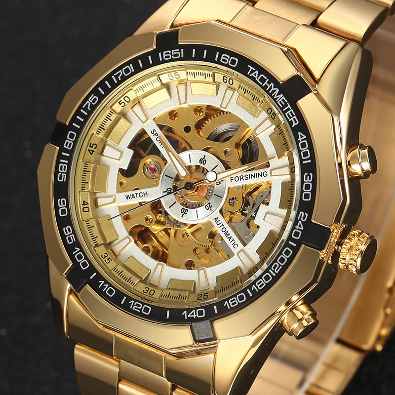 

Forsining Luxury Luminous Hands Clock Mens Automatic Mechanical Watch Skeleton Military Male Watches Relogio Masculin