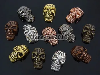 

Solid Metal Ghost Skull Bracelet Connector Charm Beads Silver Gold Rose Gold Gunmetal Copper Bronze 100Pcs/Pack