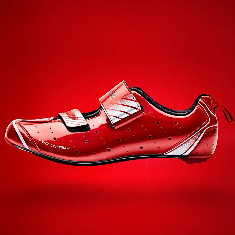 

Santic cycling shoes Uomini triathlon Carbon fiber bottom sapatilha ciclismo mtb Bicicletta Scarpe Nano-specchio Superiore 17008