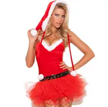 Backless Deep V Sexy Christmas Costumes Red font b Erotic b font font b Lingerie b