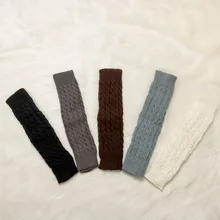 Женские зимние теплые вязаные гетры до колена; простые гетры; 5 цветов; женские зимние носки для девочек