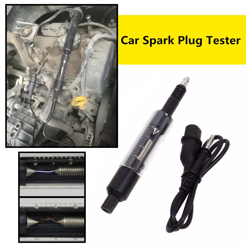 Car Sparking Plug Tester Spark Plug Checker Ignition System Coil Engine In Line Auto Diagnostic Tool Sparking Test