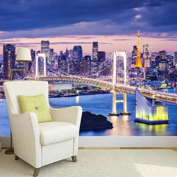 

HD Beautiful City Landscape Wall Cloth European Style Night View Wallcloth Wallpaper Living Room TV Sofa Backdrop Wall Coverings