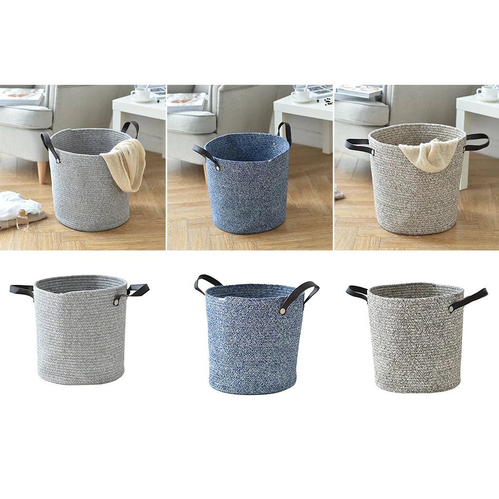 Large Cotton Rope Basket Woven Storage Basket Baby Bins for Diapers Laundry Organization Toys Towels Storage Container