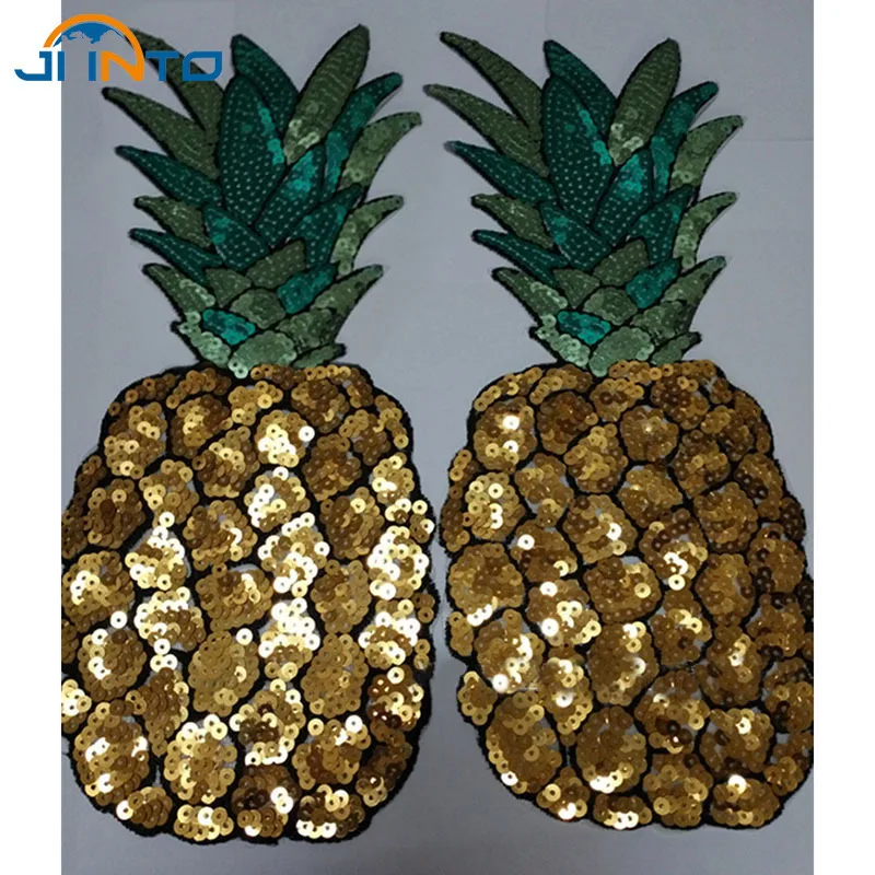 Pineapple Sequined With Glue Patches Big Badge Brand Name Sticker Cartoon Motif Applique Clothing DIY Accessories