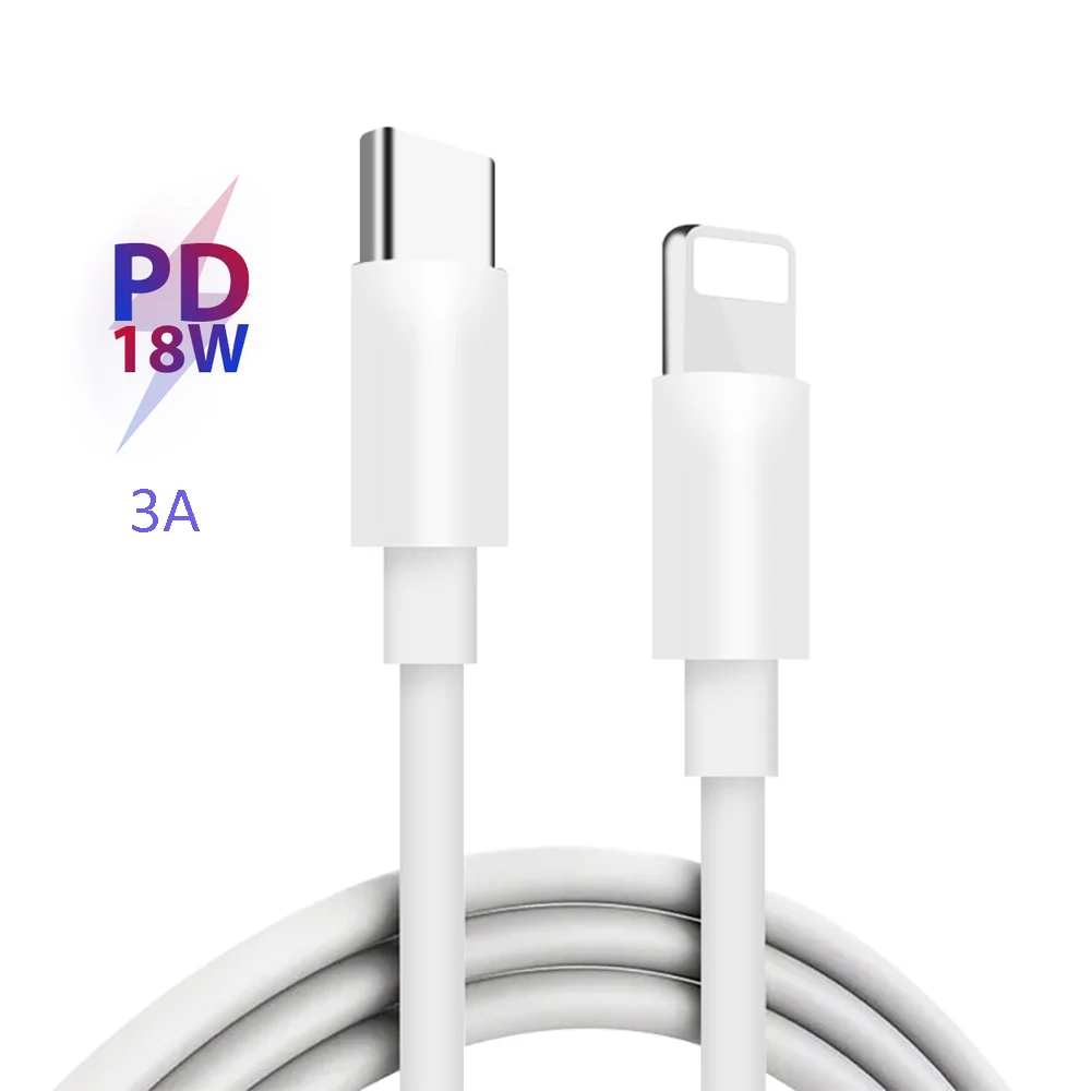 

18W 3A USB C Lighting Cable for iPhone XS iPad Max 1/2 m USB Type C to Lighting Cable Fast Charging PD Cable Adapter