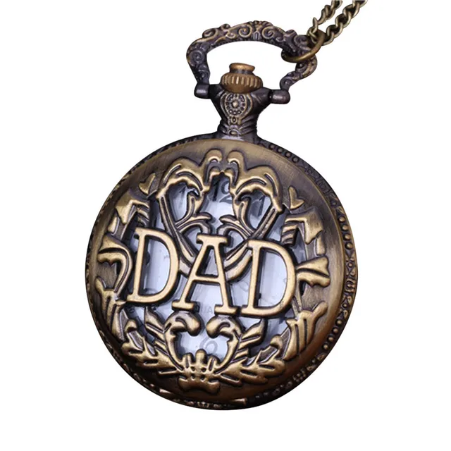 2018 hollow Shape DAD Vintage Chain Retro The Greatest Pocket Watch Necklace For 2018 hollow Shape DAD Vintage Chain Retro The Greatest Pocket Watch Necklace For