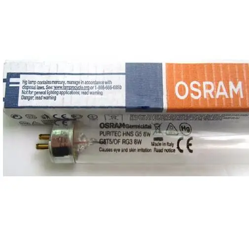 

Osram germicidal Puritec HNS G5 8W uv lamp G8T5/OF 253.7nm 254nm UVC