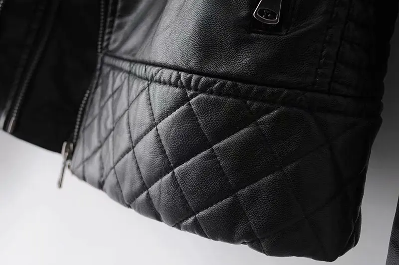 Черная Женская байкерская куртка из искусственной кожи, винтажная байкерская куртка из искусственной кожи розового цвета, осеннее пальто размера плюс, зима