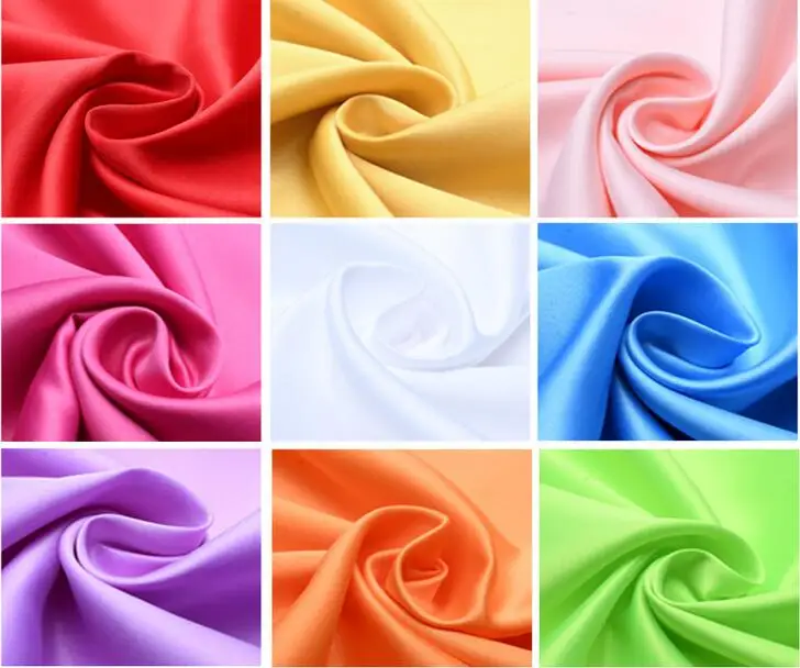 

2 meter/lot high quality shiny 100% polyester satin imitate silk fabric by the yard DIY sewing Costumes wedding dress fabric