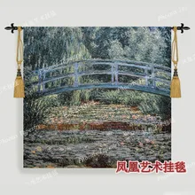 Тканый гобелен с изображением монета-кувшинки и мосты 69*73 см, настенный Текстиль для дома, товары H158