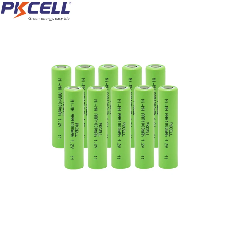 Аккумуляторы PKCELL NiMH ААА 1000 мА · ч 1 2 в 10 шт.|battery 1000mah|battery abattery flat |