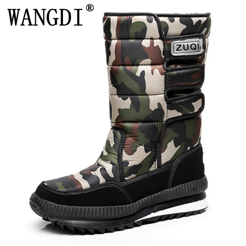 

2018 NEW Men Winter Boots Plus Size 36-45 Waterproof Snow Boots Vintage Flat Heel Men Botas New Warm Fur Boots Men