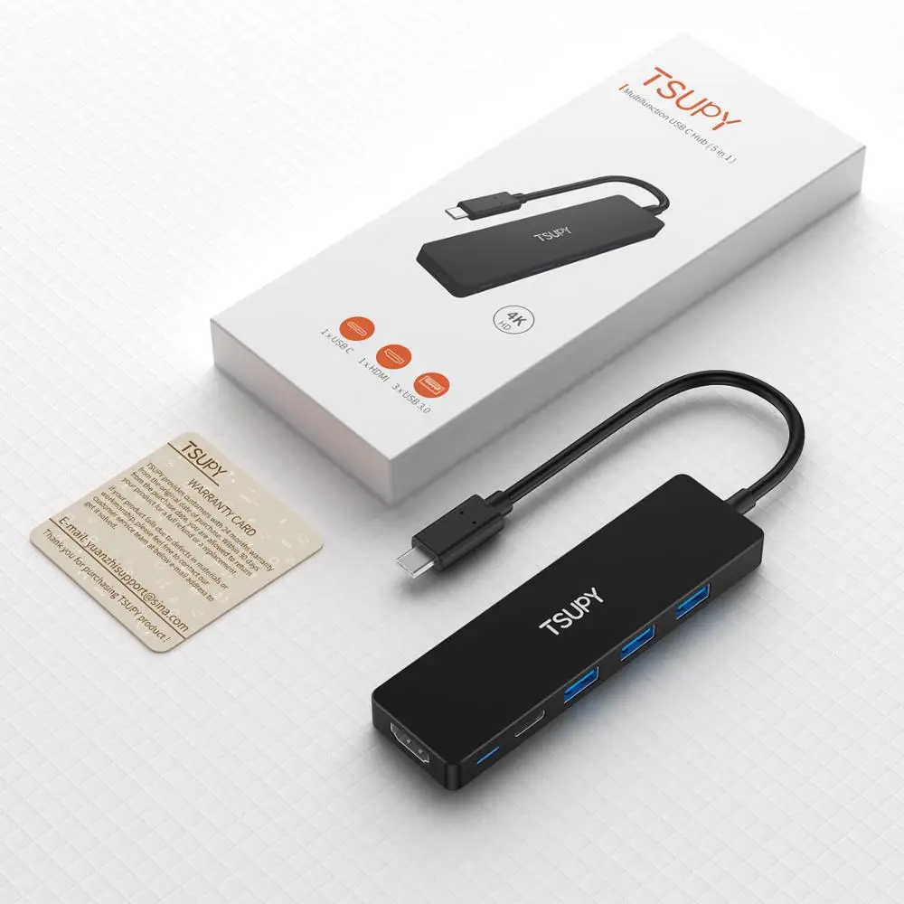 TSUPY USB C концентратор типа к HDMI 3 0 порты для зарядки хаб конвертер Macbook Pro Air 2018 samsung S10