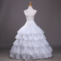 In Stock 5 Layers White Petticoat with Ruffles Ball Gown 4 Hoops Crinoline for Wedding Dresses Free Shipping