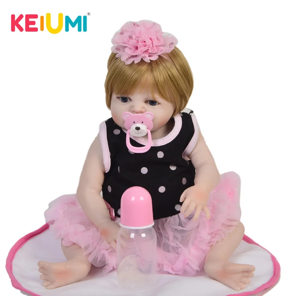 

KEIUMI Realistic Ethnic Dolls Bebe Full Body Silicone Vinyl Lifelike Reborn Babies Girl Doll New Design Size For Kids Playmates