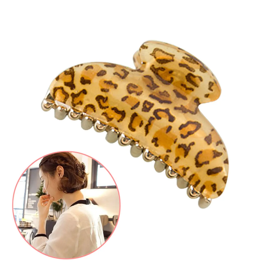 

Top Sell Sale Women Acrylic Fashion Leopard Hair Clip Hair Claws Hair Accessories 2 Sizes