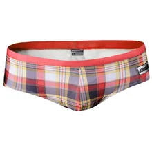 Мужские плавки, мужские сексуальные купальники, мужские плавки, бикини, пляжный морской мешочек, клетчатые с низкой талией мужские плавки, мужские плавки-трусы