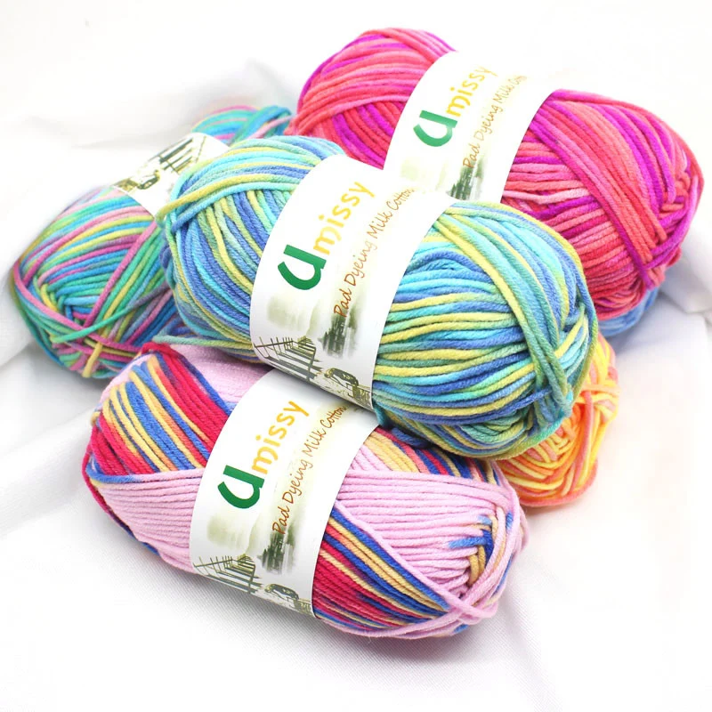 

1pc=50g Newest Thread Strings Cotton Blended Yarn Beautiful Mix Colors for Hand Knitting Doll Sweater Colorful