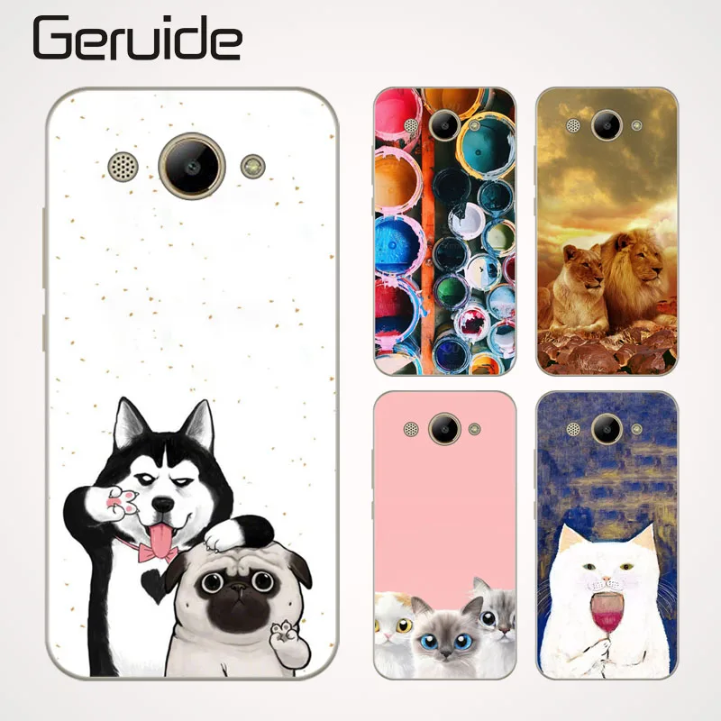 

Geruide Soft Silicone TPU Cases Huawei Y3 2017 Cover CRO-L22 Patterned Painted Phone Back Protective Case FOR Huawei Y3 2017