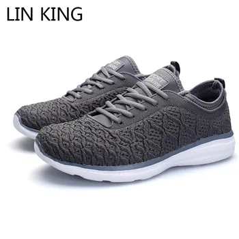 

LIN KING Solid Lace Up Men Flats Casual Shoes Shallow Light Anti Skid Single Shoes Comfortable Outdoor Male Low Top Sneakers